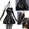 Misamisa Cosplay Costume Death Not Women Goth Dress With Stockings Garters Choker Gothic Misa Amane Leather Dress For Halloween