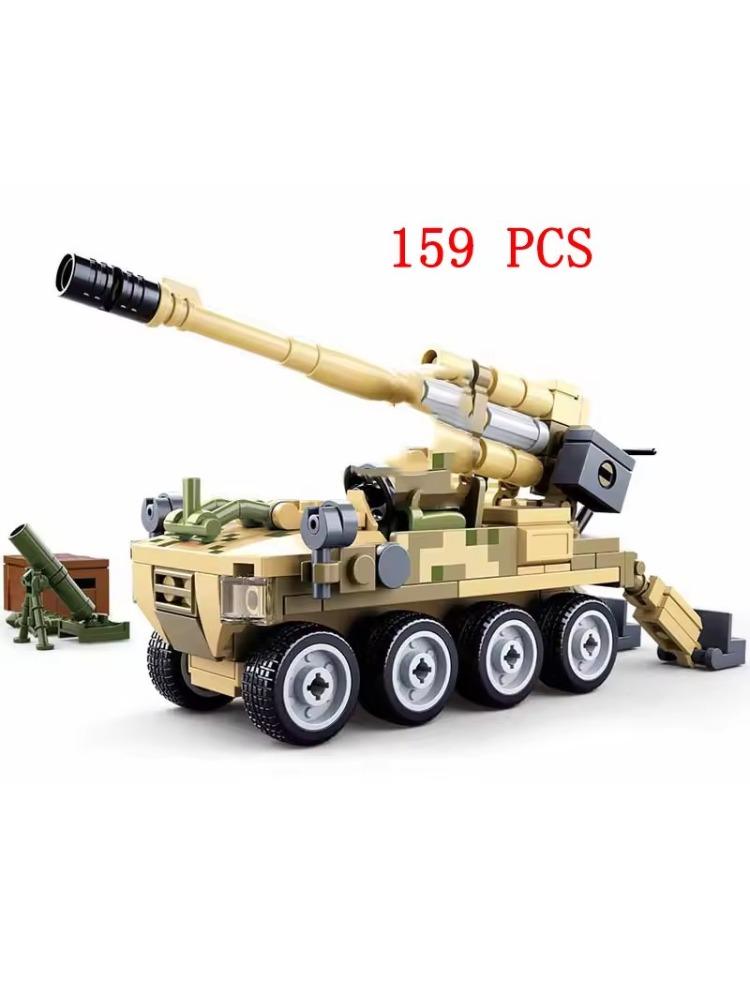 159PCS 0751 Small Tank Model Building Block Toys Morden Military  Army Truck Construction Kiit Children Diy Bricks Toy