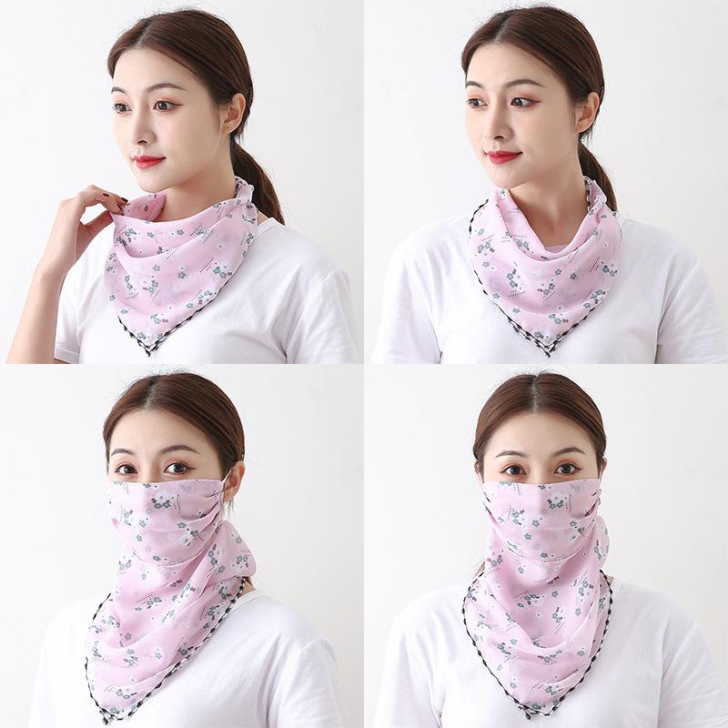 1 ks Dámská maska šátek Maska na ochranu proti slunci Venkovní jízda Prachotěsná Cyklistika Běh Závěsy na uši Hedvábný šátek Kapesník