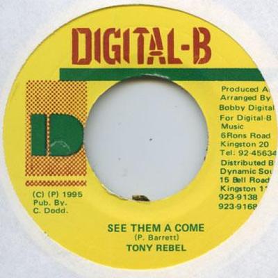 7inch Record TONY REBEL - See Them A Come None Digital B 1995 Jamaica Reggae, Ska & Dub