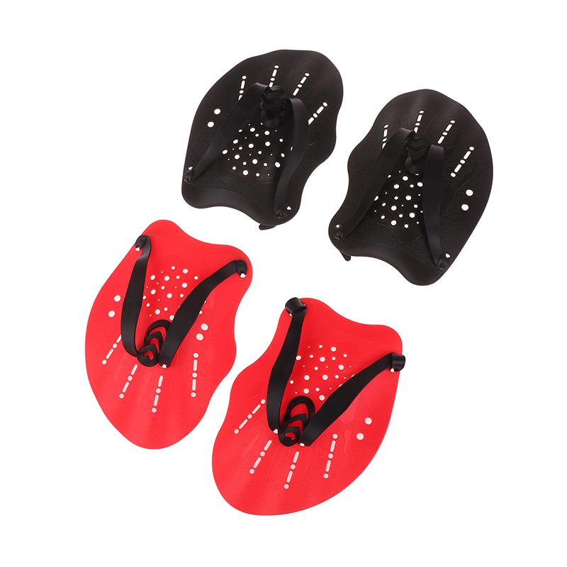 1 Pair Swimming Training Paddles Swim Hand Paddles Snorkeling Diving Gloves Fin Flipper Sports Silicone Palm Adjustable Straps
