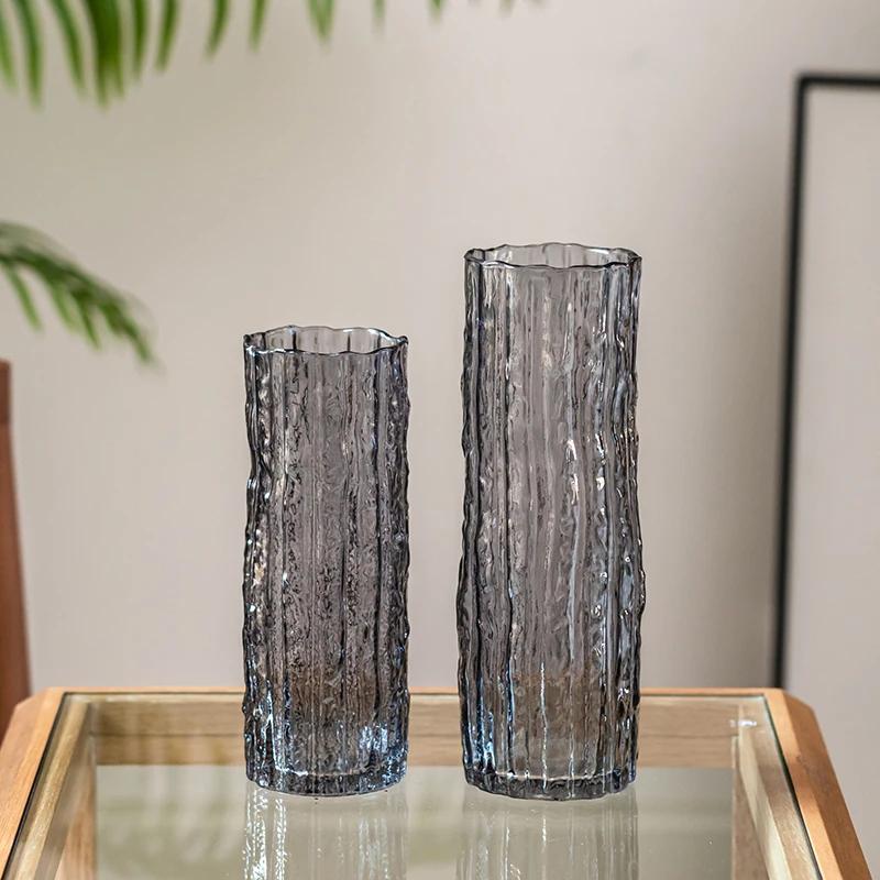 Vase Ornament Living Room Flower Arrangement Glass Transparent Light Luxury High-end Feeling Water Nourishment Lily Rose Hydropo