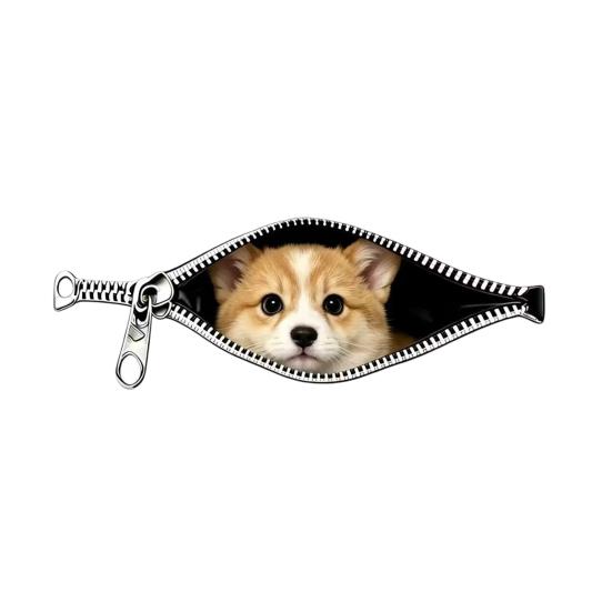 Creative Zipper Car Stickers Weatherproof Scratch Cover Decal High-Definition Printing Realistic Patterns Easy To Apply and Remove Sticker Decoration