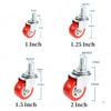 4 Τεμάχια Βαρέως Τύπου 1"/1.25"/1.5"/2" Universal Περιστρεφόμενοι Τροχοί με Ρουλεμάν και Βιδωτό Στέλεχος για Καρότσι Έπιπλα Τροχός με Βιδωτό Στέλεχος M8