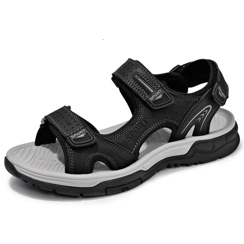 FashionHandmade Mens Sandals Genuine Leather Sandals Men Outdoor Summer Shoes Casual Flats Lightweight Fashion Men Sneakers Beach Shoes