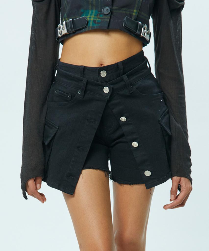 JINBARBIE Mini Layered Skirt Black