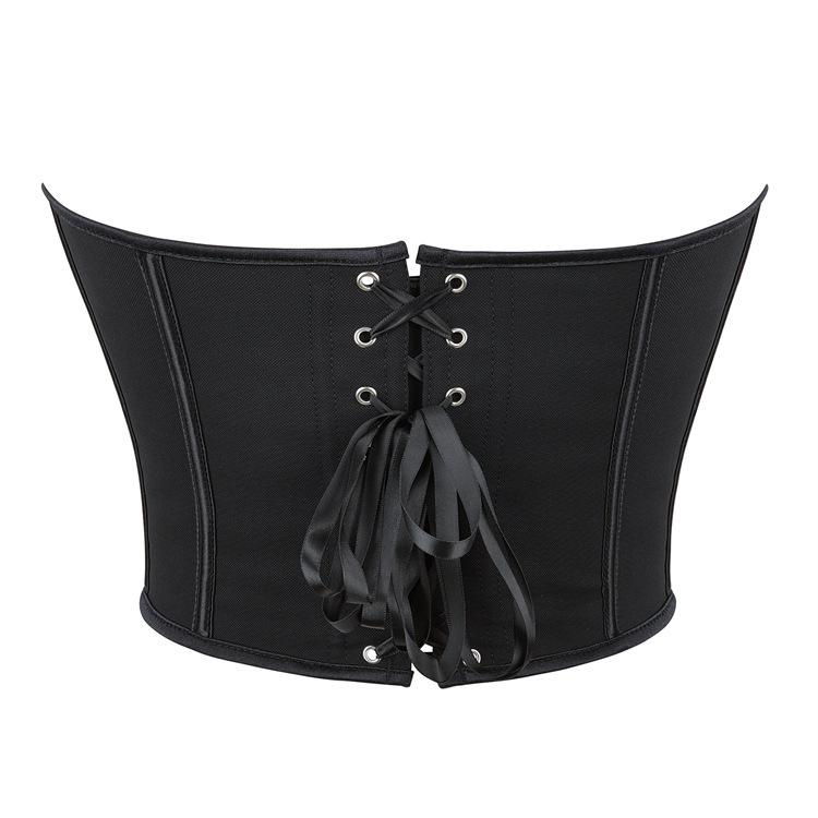 Schwarz Matt Trägerlos Sexy Hofstil Damen Top