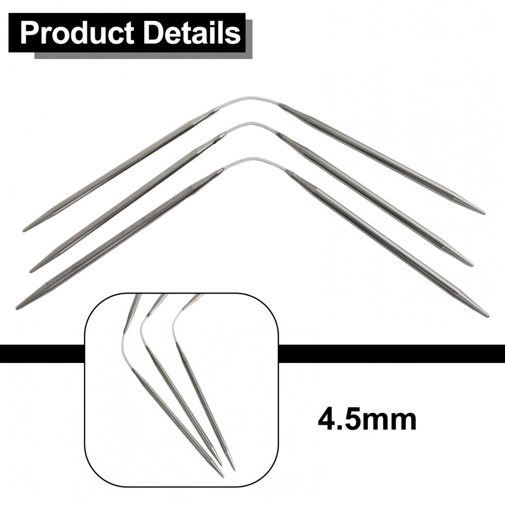 21~23cm Knitting Needles Set 3 Pcs 3.5mm 3mm 4.5mm