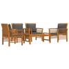5 Piece Garden Lounge Set with Cushions Solid Acacia Wood