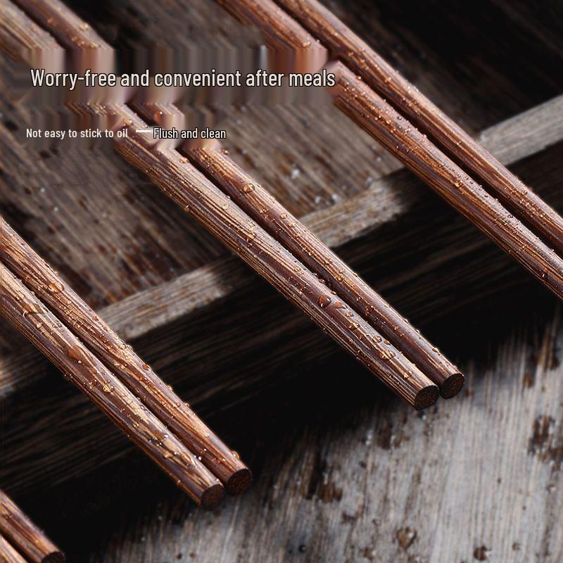 Non-slip Unpainted Rosewood Chopsticks: Durable, Anti-mildew, High-Temperature Resistant, Family and Child-Safe Solid Wood
