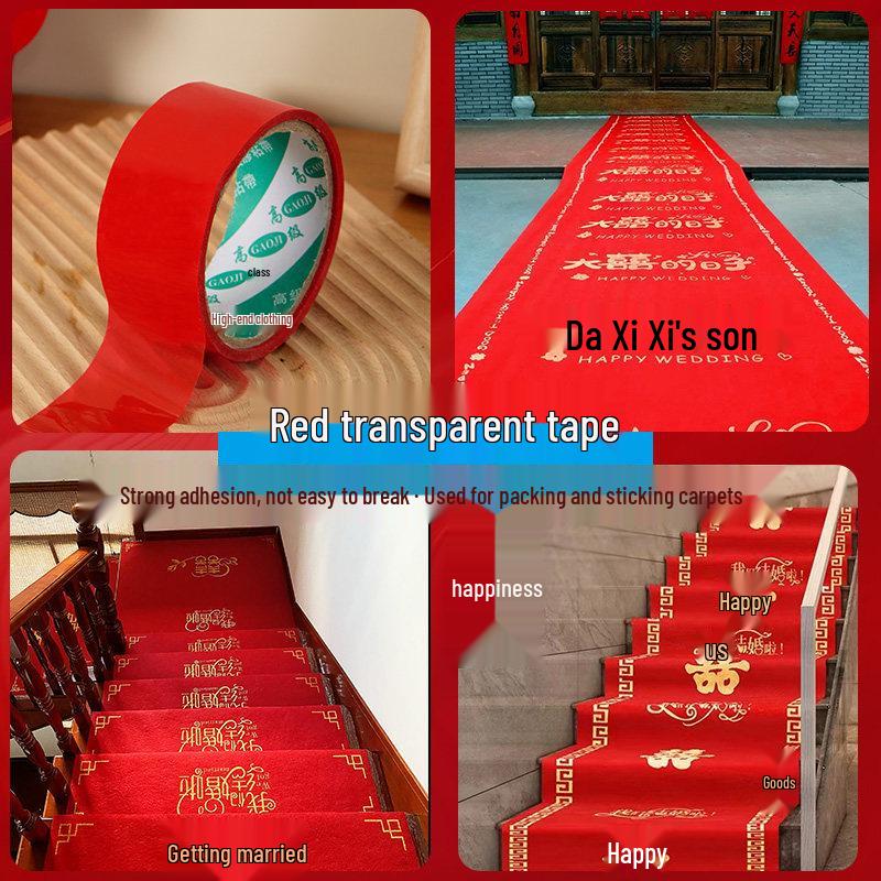 Double Happiness Transparent Wedding Tape: Trace-Free Adhesive for Room Décor & Balloons