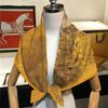 New Design Shawl Madame Adele Printed Silk Scarf Square Scarves Lady Wraps Kerchief Woman Neck Shawl Wraps Echarpes Hijabs 90Cm