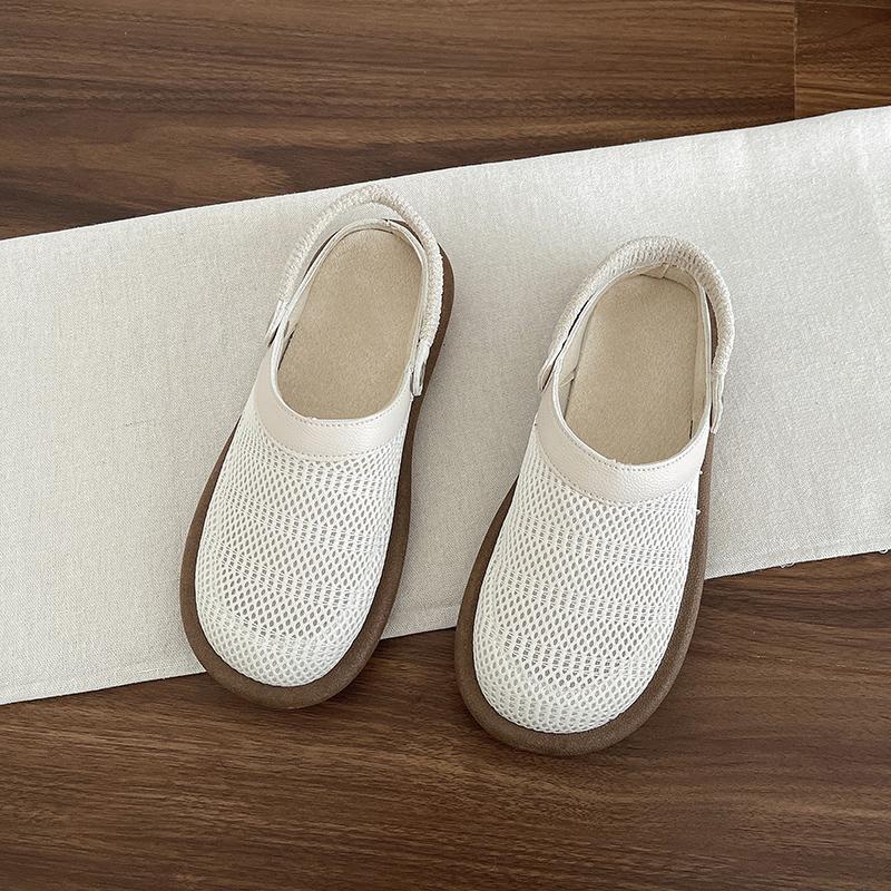 

Fashion Summer Linen Sandals Women A Pair of Shoes Wear Soft Soled Half Slippers Breathable Mesh A Slip-on Loafers 35
