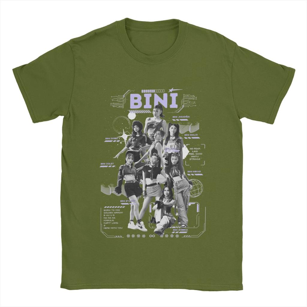 Men's T-Shirts BINI Casual 100% Cotton Tee Shirt Short Sleeve T Shirts O Neck Clothes Birthday Present
