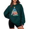 Women's Christmas Print Hooded Sweatshirt Casual Pullover for Holiday Winter Wear