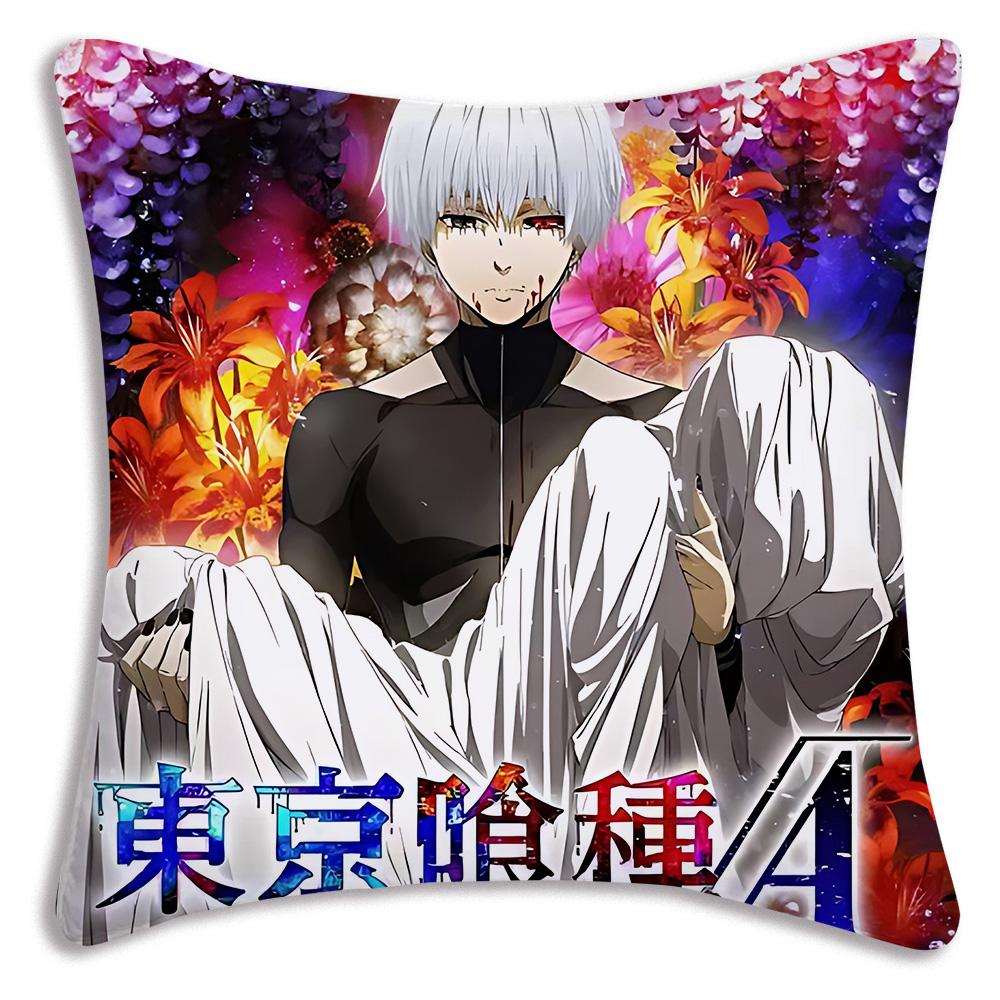 Anime For Tokyos Ghouls Pillow Covers Cartoon Sofa Decorative Home Double-sided Printing Short Plush Cute Cushion Cover