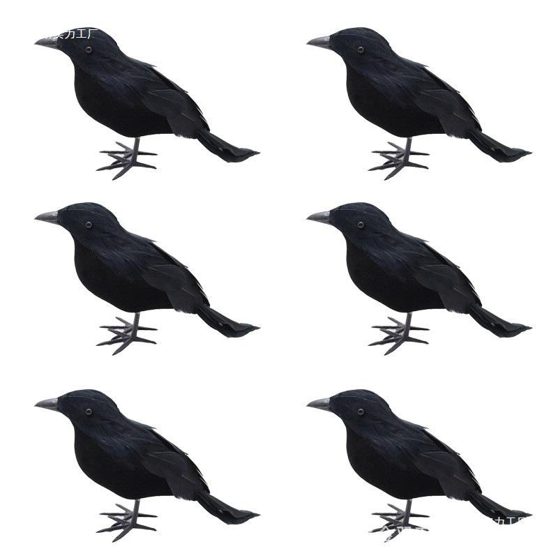 Halloween Crow Figurine - Small Bird Ornament for Tabletop & Party Decor