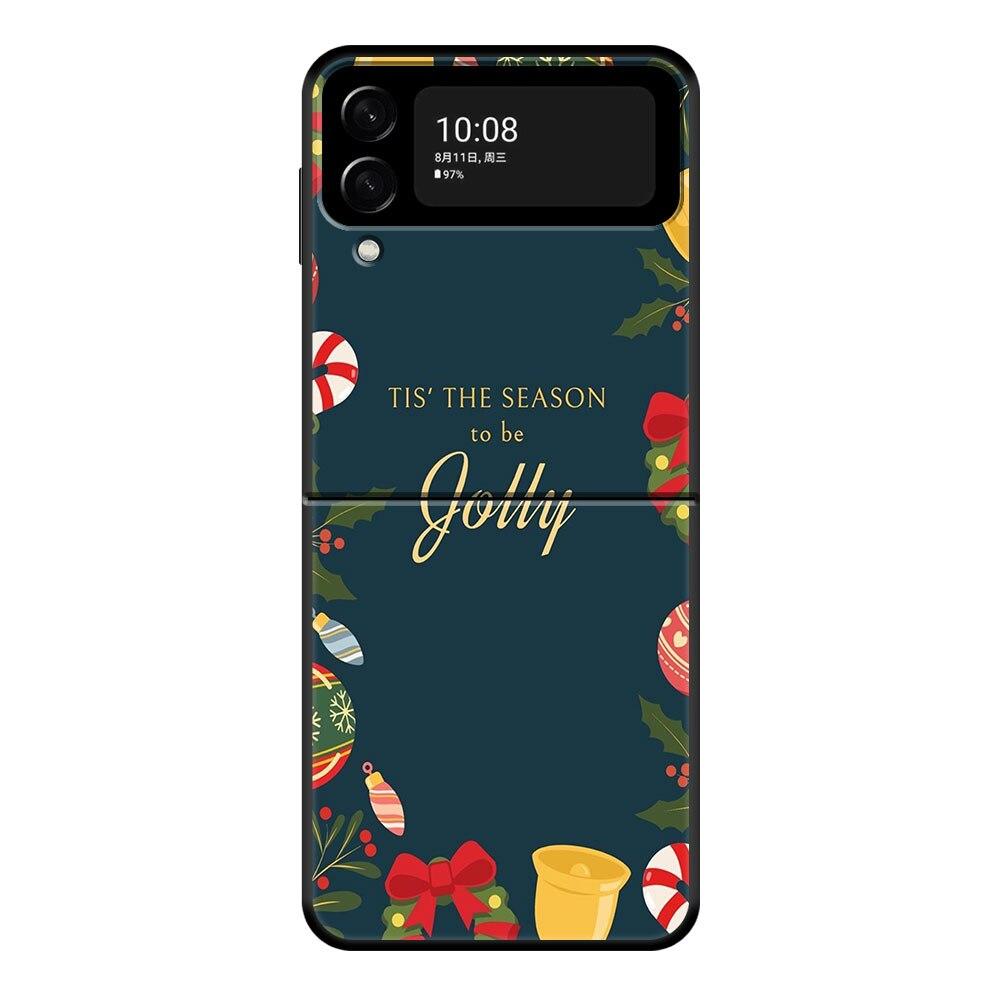 Merry Christmas Santa Tree Cute Phone Case For Samsung Galaxy Z Flip Z Flip3 5G Z Flip4 Hard PC Matte Shell