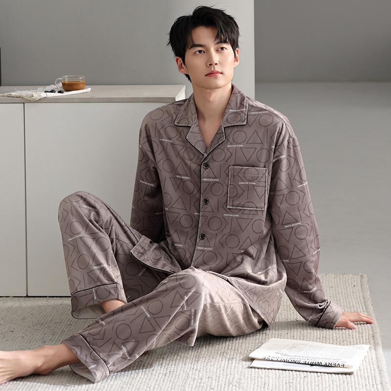 Pajamas Men'S Autumn And Winter Thin Velvet Island Velvet Large Size Suit Homewear Winter
