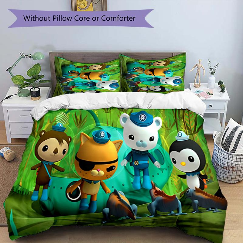 3pcs The Octonauts1 pattern bedding set duvet cover set includes duvet cover &pillowcases, perfect all season bedroom decoration & gift