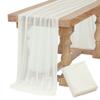Caminho de Mesa Macio Rosa Blush Poeira Gaze Rústico Boho Natural Casamento Festa Chá de Bebê Jantar Ornamento Decoração
