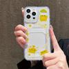 Card Slot Holder Silicone Wallet Pocket Case For iPhone 14 16 17 Xiaomi Redmi Note 13 Reno 12F 13F Samsung S23 S24 S25 Ultra Cover Clear Phone Bumper