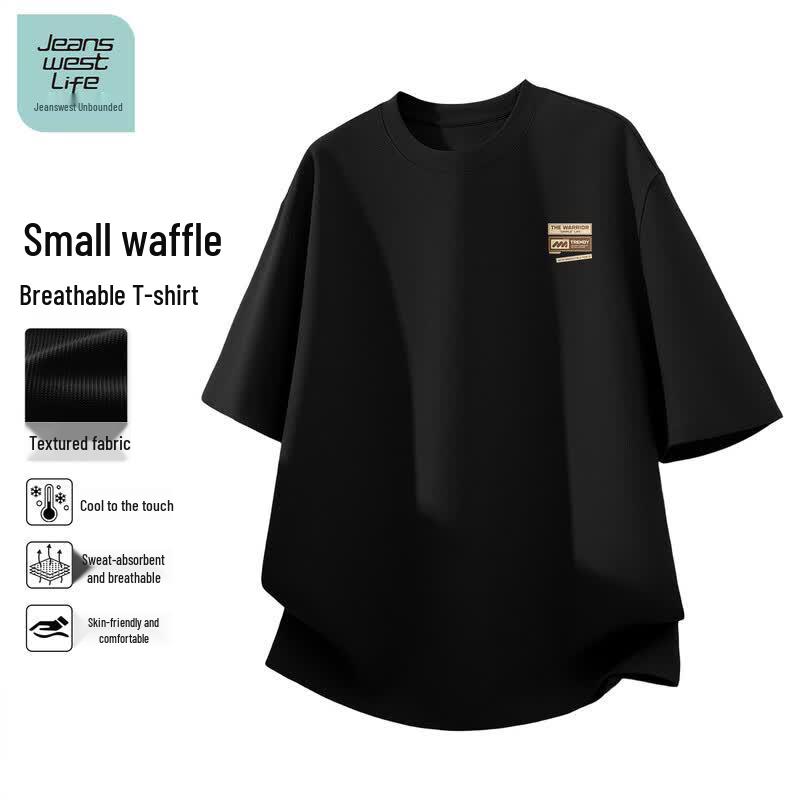 

JEANSWEST LIFE Men s Waffle Knit Short Sleeve T-Shirt 3XL