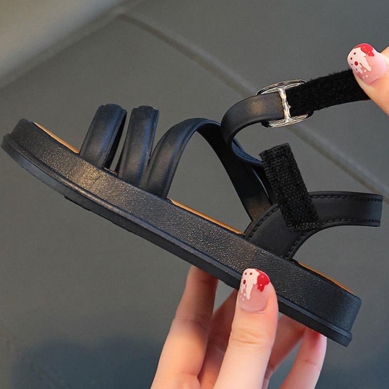 Summer Sandals Simple Fashion Flat Versatile Kid Shoes Comfort Soft Soled Non Slip Girl Shoe Cute Exquisite Classic Child Sandal