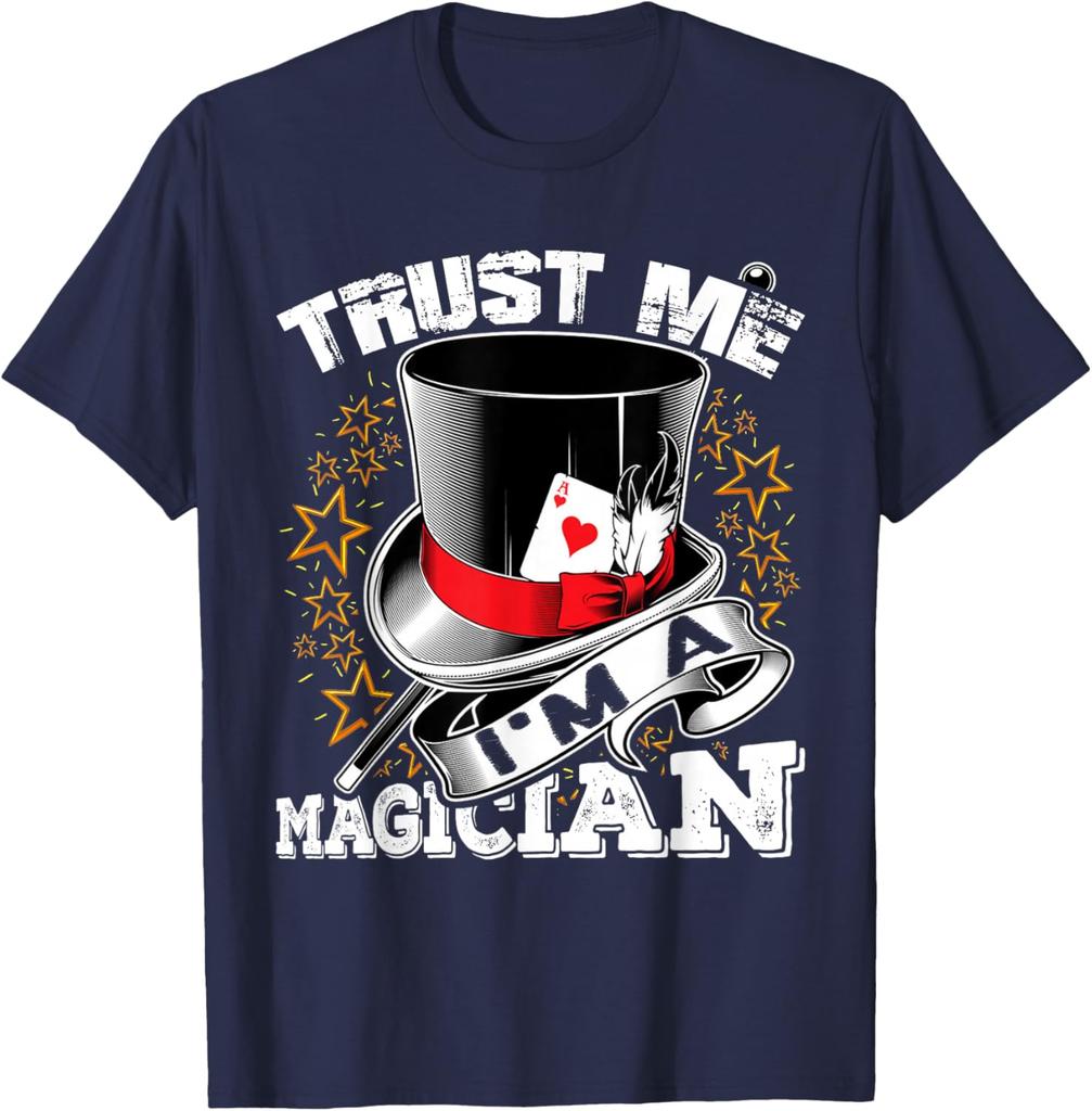 Unisexs Unisex Vintage Trust Me Im A Magician Graphic T Shirt Streetwear Oversized Tee Summer Casual Cotton Tops Humor Clothing