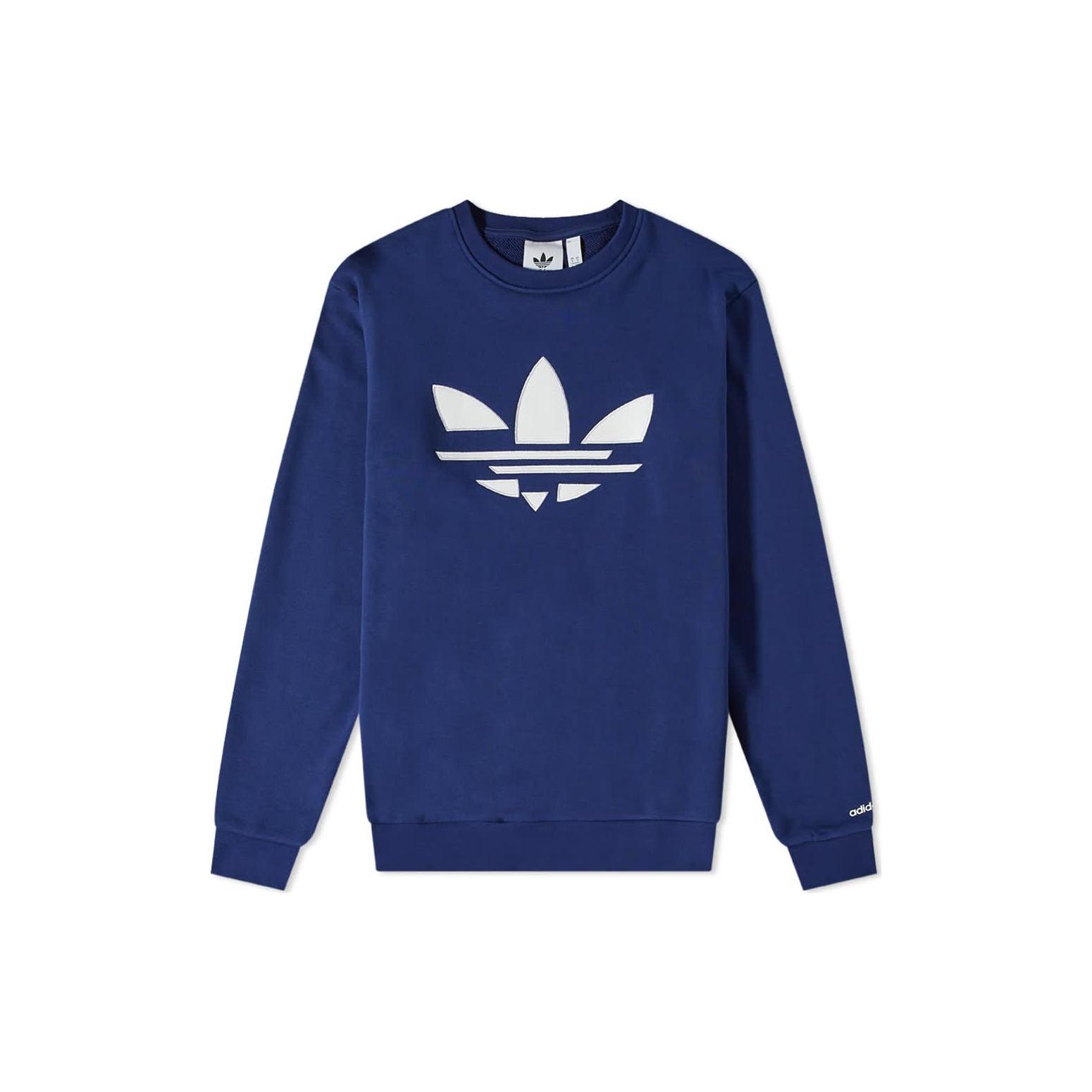 Adidas Originals Sweatshirts Men s Dark Blue Crew Neck Moderate Regular H37734 XXL