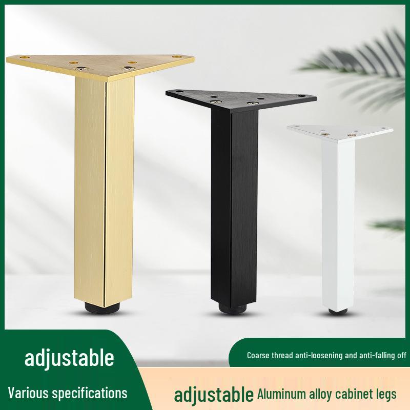 Adjustable Gold/Black Furniture Legs: Aluminum Alloy Support Feet for Bathroom Cabinets and Sofas