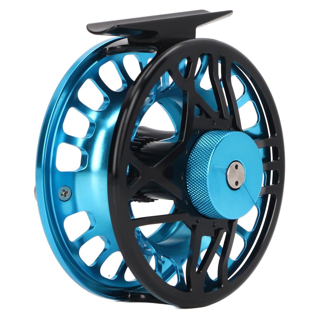 56 Fly Fishing Reel Aluminum Alloy Light Fishing Reel Waterproof with Release Button Fly Reel Blue