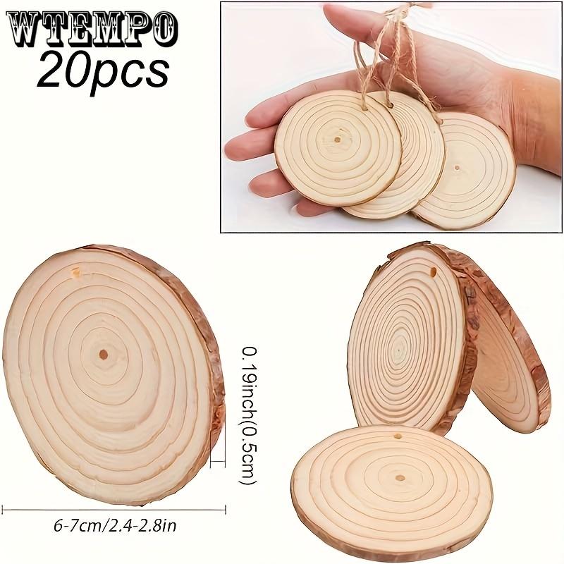 20pcs Wood Slices with No Hole, 2.4-2.8 Inches Wooden Circles for DIY Crafts, Christmas Ornament, Decoration