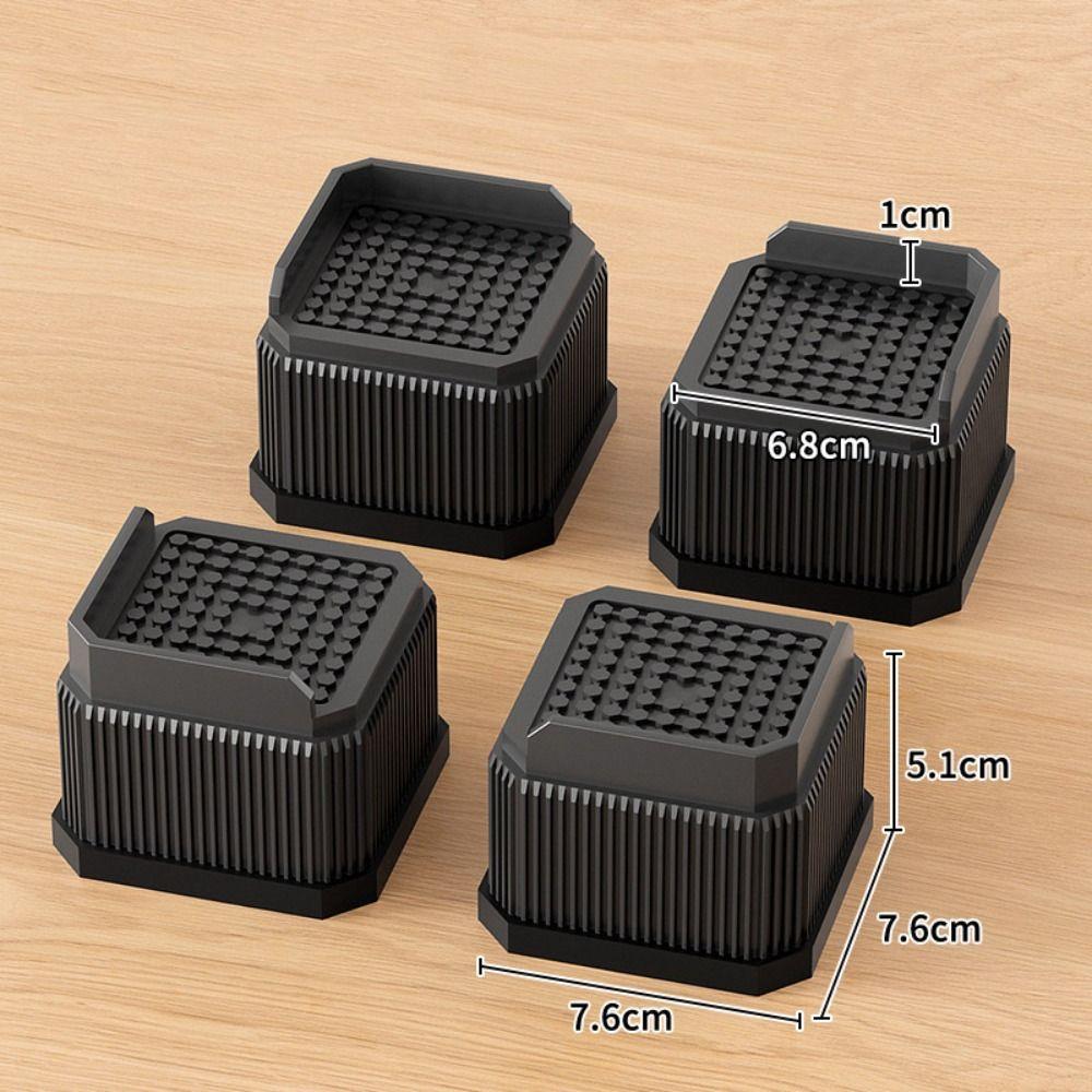 Square Furniture Foot Pad Non-slip Washing Machine Support Bed Lifts Risers Desk Sofa Chair Legs