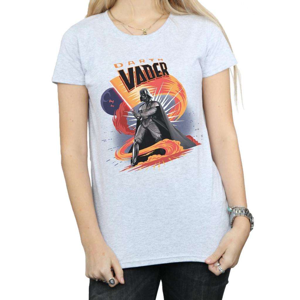 STAR WARS Womens/Ladies Darth Vader Swirling Fury Cotton T-Shirt