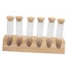 Coffee Bean Tubes Glass Refillable Dosing Coffee Bean Storage Jars with Solid Wood Base for Cafe