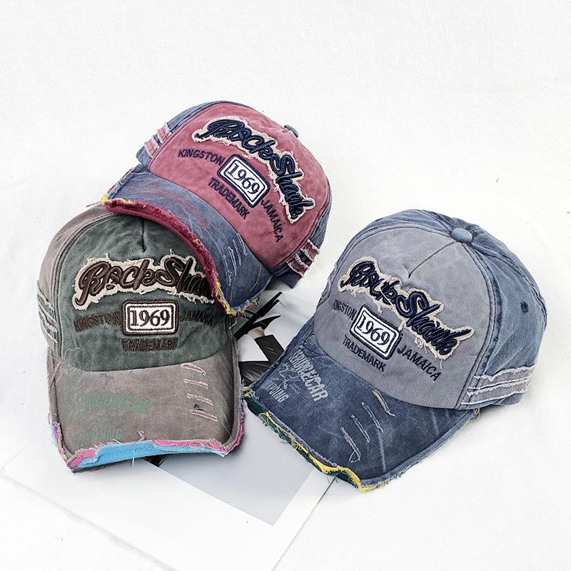 New Baseball Cap for Men and Women Embroidered Versatile Letters Used for Old Washing Hat Outdoor Casual Sun Visor Baseball Cap