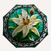 1pc Floral StainedGlass Automatic Open/Close Umbrella with Windproof, Functional Design, 8-Rib Sturdy Canopy