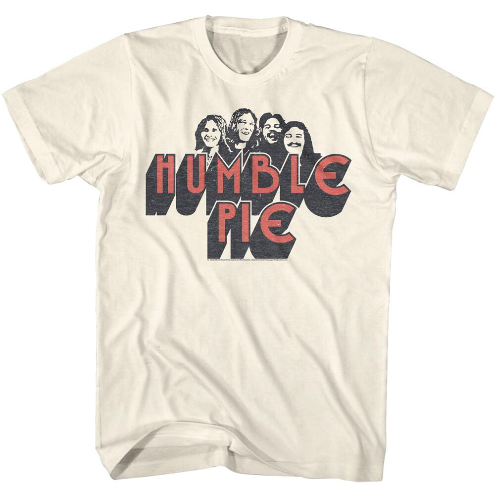 Humble Pie Red Black Logo Band Member Bust Men T Shirt Rock Music Band Merch XXXXL