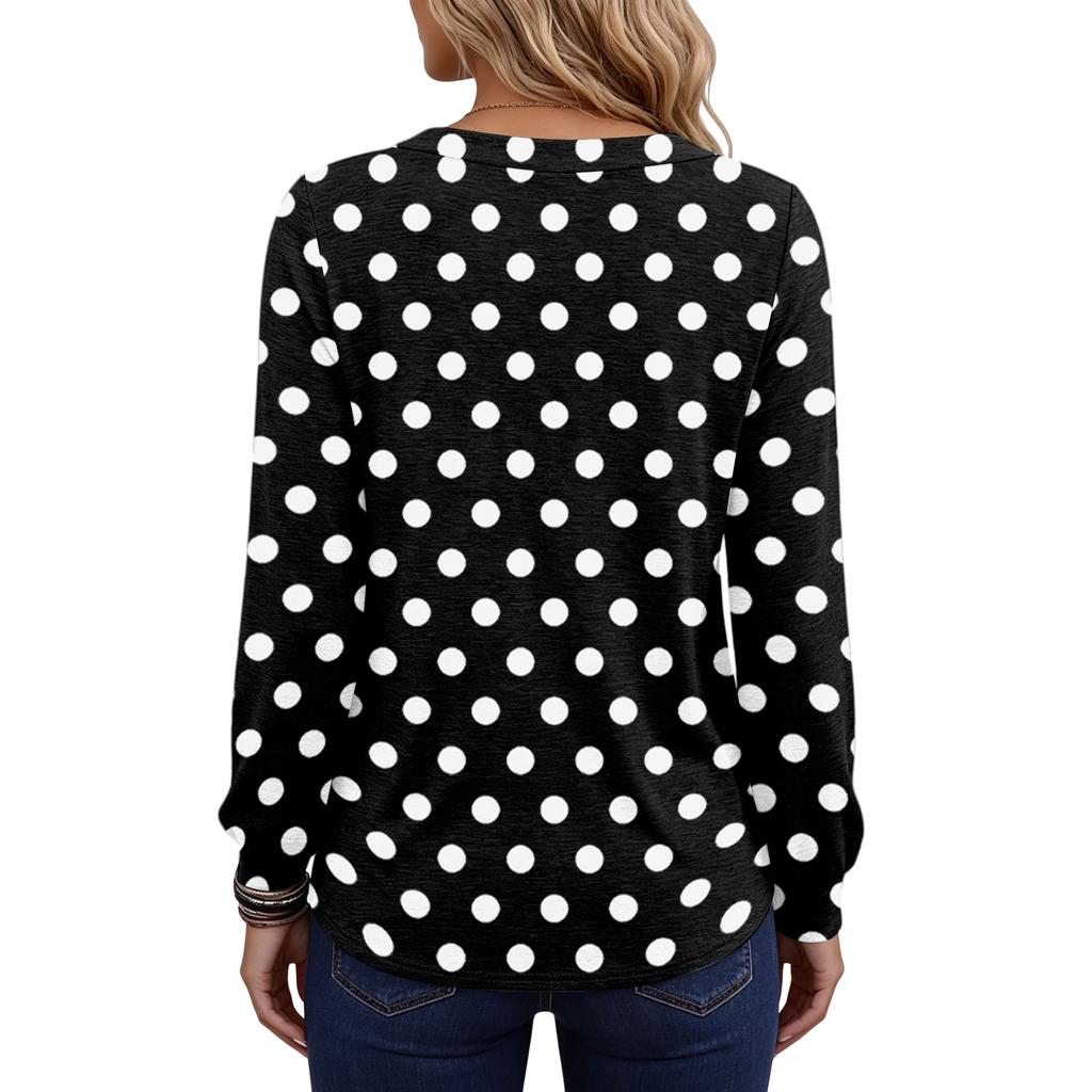 Damen Retro Bedruckte Baumwollähnliche Bluse für Lässige Tägliche Kleidung