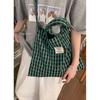 Korean Version of Simple Commuter Canvas Bag Women's 2025 New Handbag Plaid Shoulder Bag Student Retro Canvas Bag