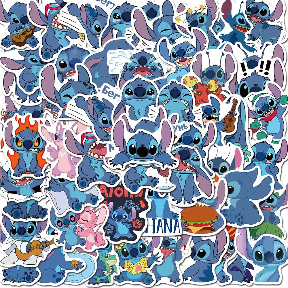 Lilo Stitch 50pcs Stickers Waterproof Diy Laptop Skateboard Bike Decals Luggage