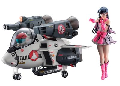 Hasegawa Super Dimension Fortress Macross Lynn Minmay with Egg Plane Strike Valkyrie Scale Resin Figure Plastic Model Kit 65863 (Stage Dress) VF-1S