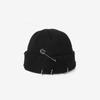 Nuovo Cappello Lavorato a Maglia Moda Punk Hip Hop Berretti per Uomo Donna Anello Metallico Senza Visiera Cappello Melone Invernale Caldo Uncinetto Berretto Gorras