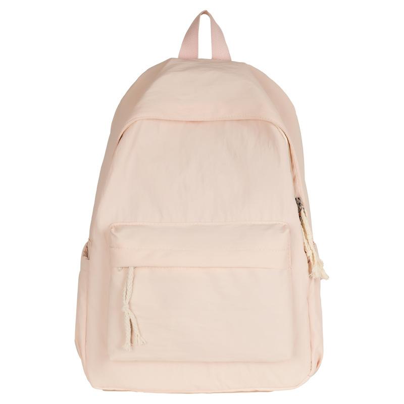 Schoolbag Japanese Ins Campus Fashion Casual Solid Color School Bag Simple Versatile Lightweight Backpack College Student Backpack
