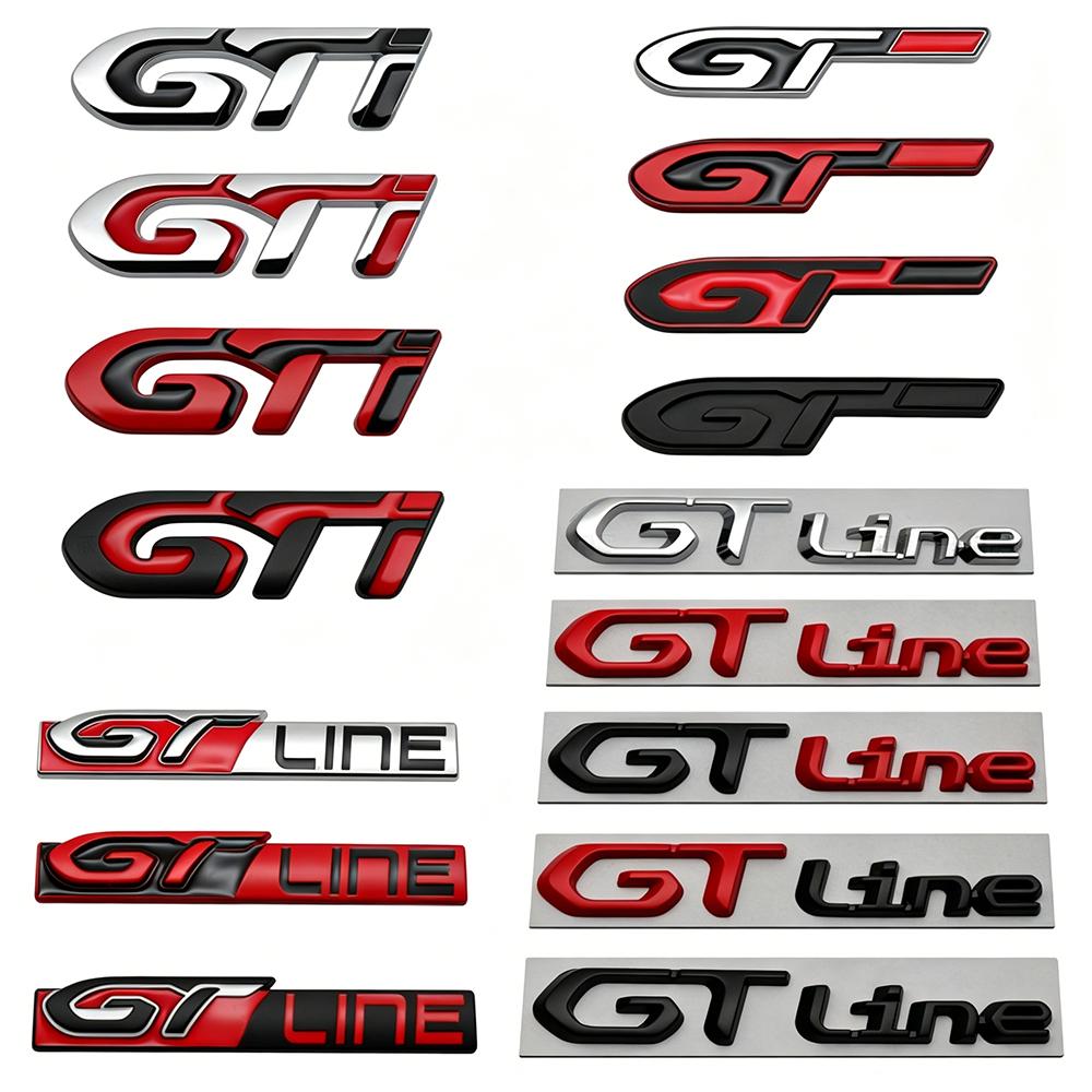 Samochód GT Line 3D Metal Chrom Cynk Stop Emblemat Odznaka Samochodowa Karoseria Błotnik Klejony Emblemat dla Peugeot GT RCZ 308 508 3008 5008