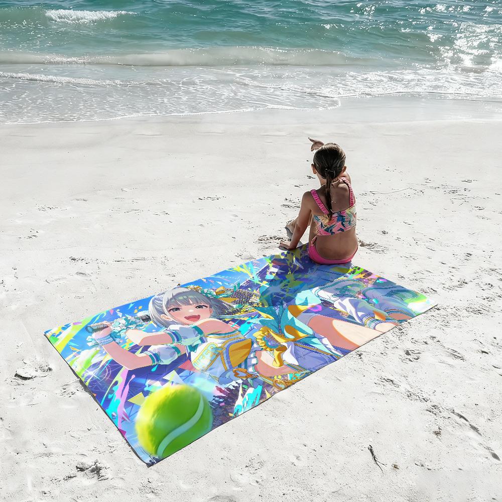 I-IDOLY P-PRIDE Summer Towel Quick Dry Absorbent Beach Towel for Sports, Fitness, Swimming and Outdoor Activities