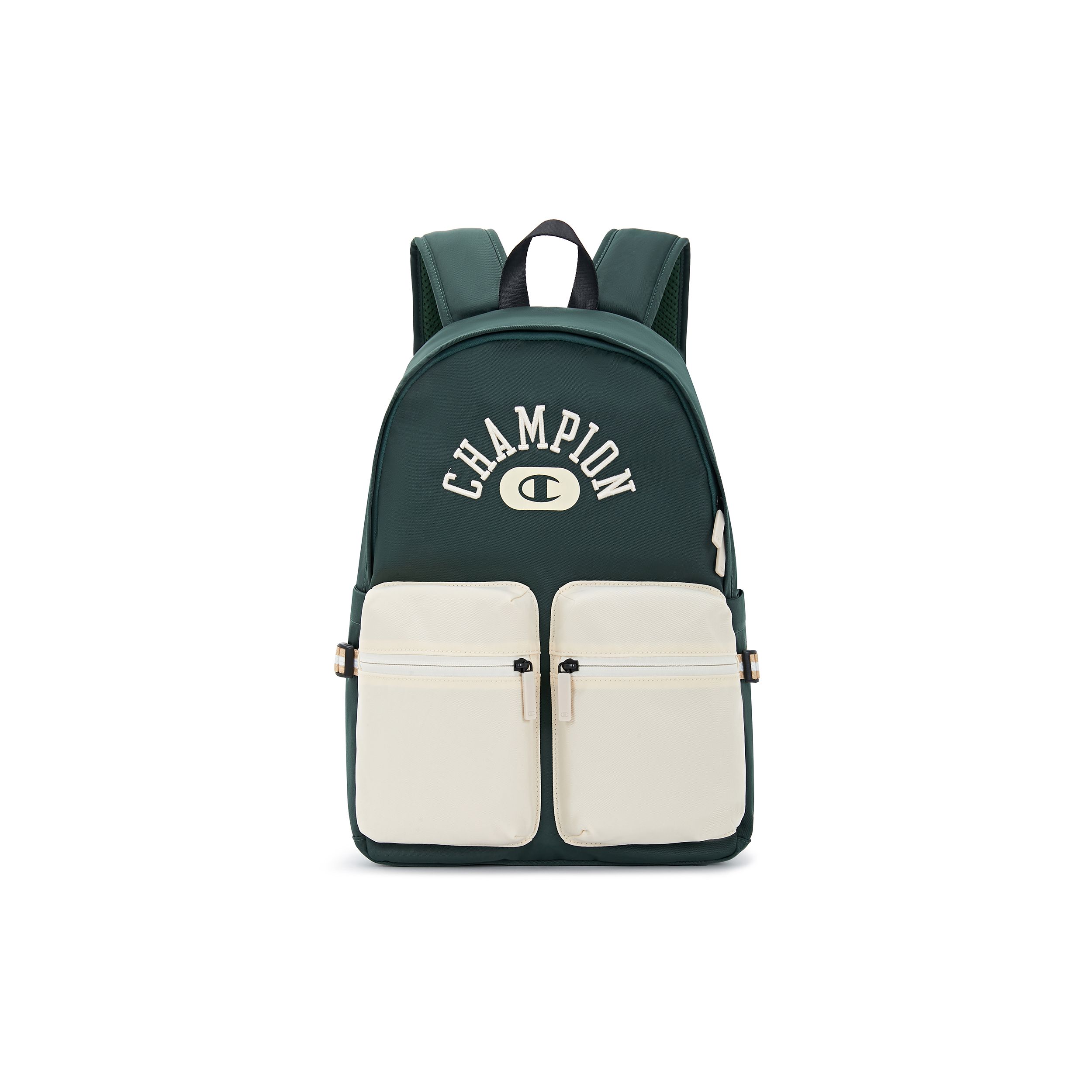 Champion FW24 Gemini Backpack Retro American Campus Color Block Comfortable Versatile Casual Fabric Large Backpack Unisex Backpack U4CACPU04 Black