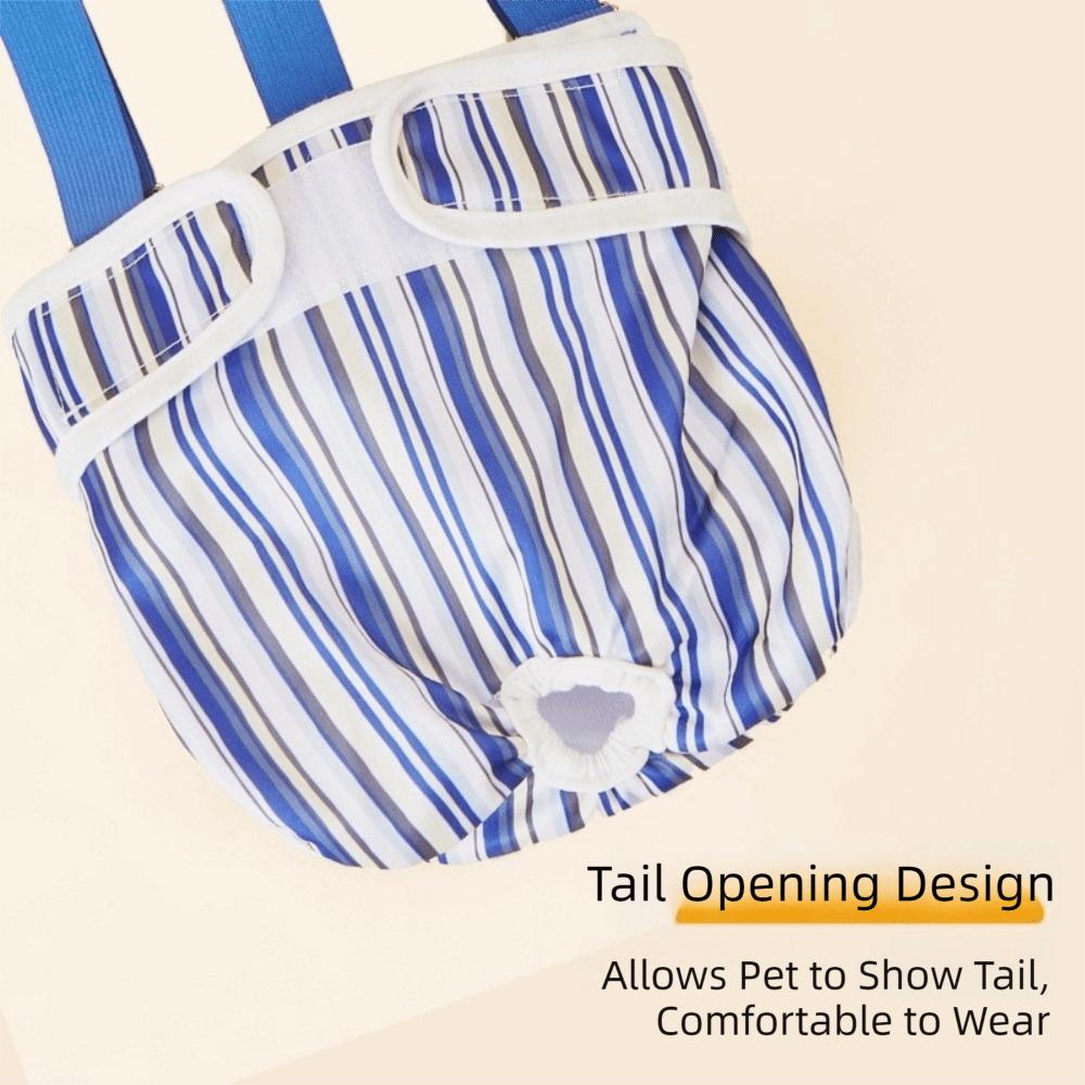 Striped Design Dog Diaper Suspenders Washable Pet Physiological Pants  Puppies Period