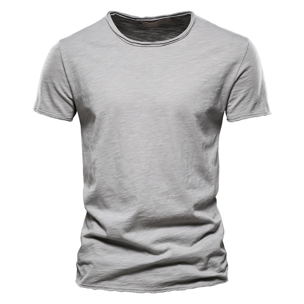 Summer Men's Solid Color O-Neck Short Sleeve T-shirt Men Clothing